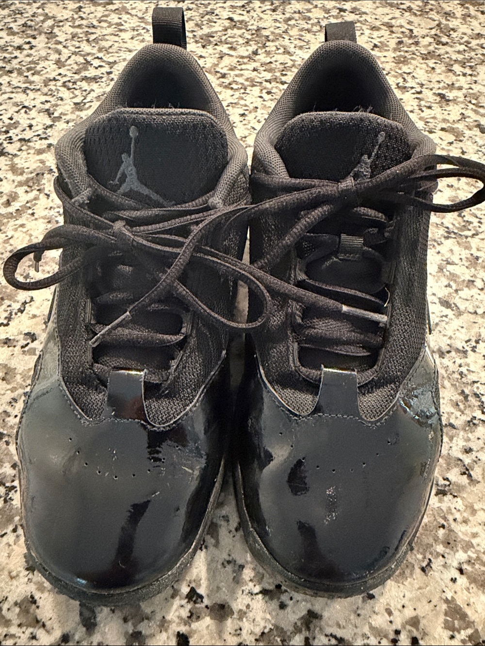 Jordan Kids Black Patent Low-Top Dress Sneakers